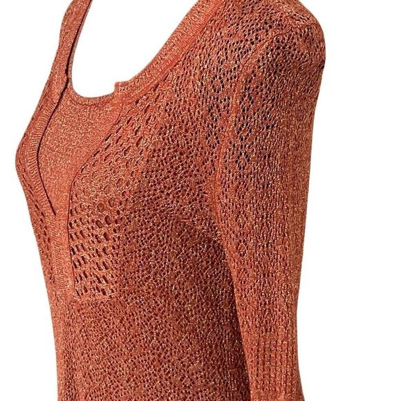 Chico’s Women’s Metallic Like Tunic/Sweater - Picture 3 of 12
